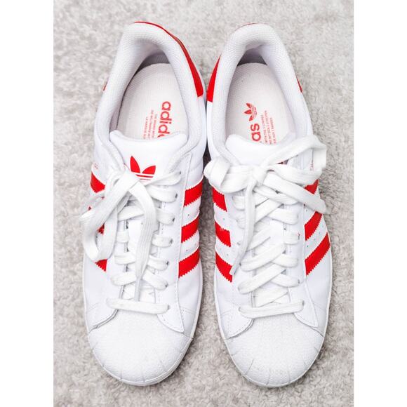 Adidas Superstar White Better Scarlet Red Sneakers Mens 8.5 Womens 10 IG9367 - Picture 11 of 16